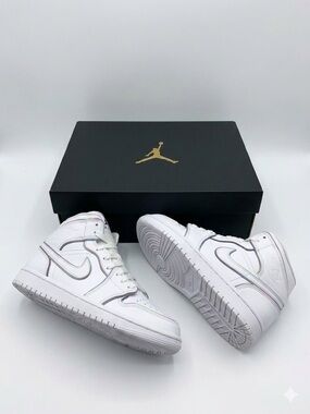 Nike Jordan Women Basketball MID Sneakers Running Shoes White Black Size 8.5